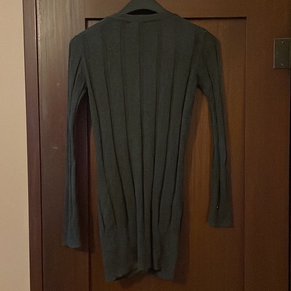 Grey Wide Ribbed Embellished Button Up Cardigan with Pockets - Picture 2 of 5